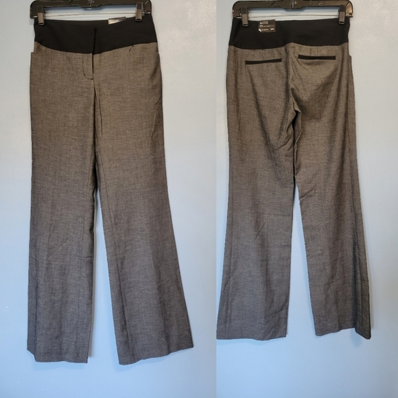 Express Editor Wide Waistband Low-rise Flare Dress Pants 00R in Grey NWOT - Picture 1 of 10